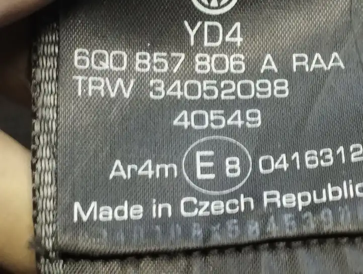 Volkswagen Polo (2005 - 2009) 6Q0857806A Задний ремень безопасности — фото 5