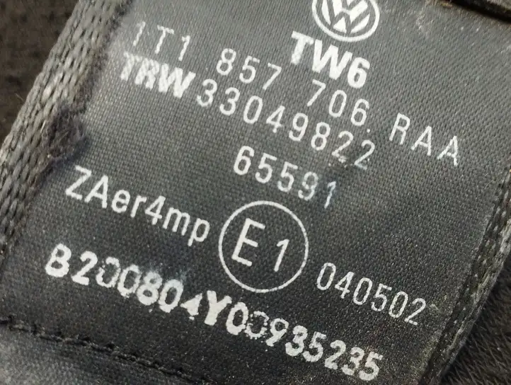 Volkswagen Touran I (2003 - 2010) 1T1857706RAA Передний ремень безопасности — фото 6