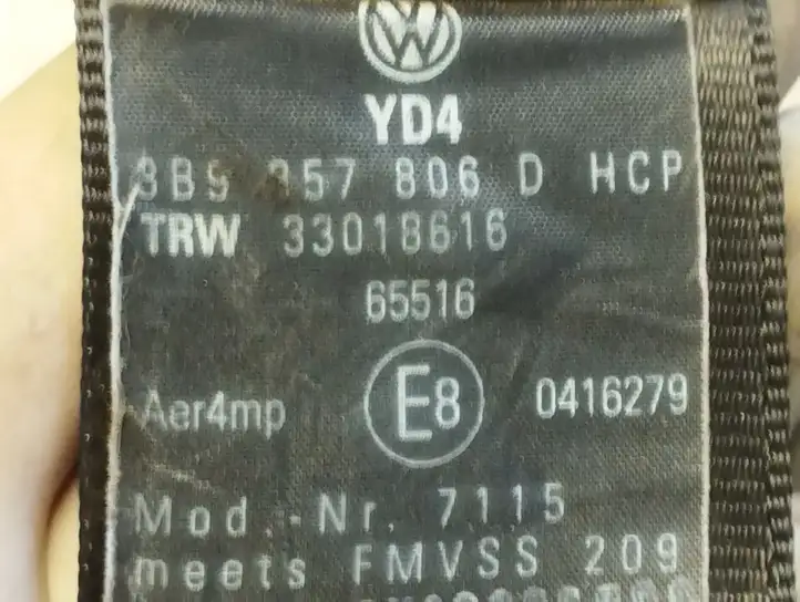 Volkswagen PASSAT B5.5 (2001 - 2005) 3B9357806D Задний ремень безопасности — фото 2