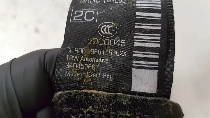 Citroen C3 (2009 - 2013) 34089630B Центральный ремень безопасности — фото 4