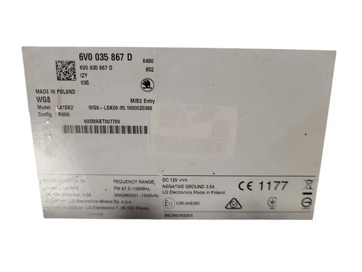 Skoda Fabia Mk3 (NJ) (2015 - 2021) 6V0035867D Магнитола / мультимедийная система — фото 3