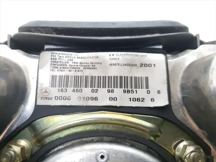 Mercedes-Benz ML W163 (1997 - 2005) 1634600298 Подушка безопасности руля — фото 4