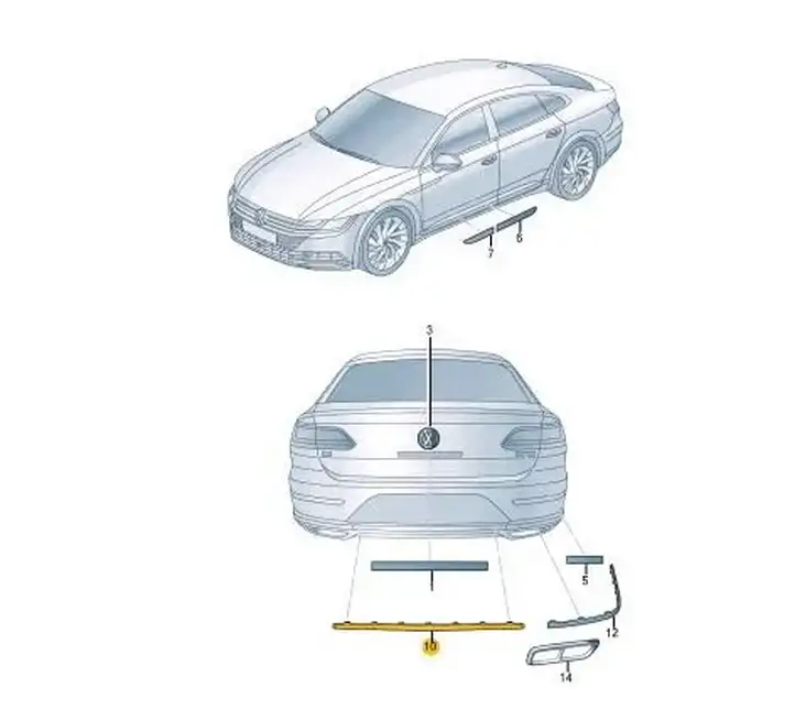Volkswagen Arteon (2017 - ) 3G8853835 Нижняя часть заднего бампера — фото 5
