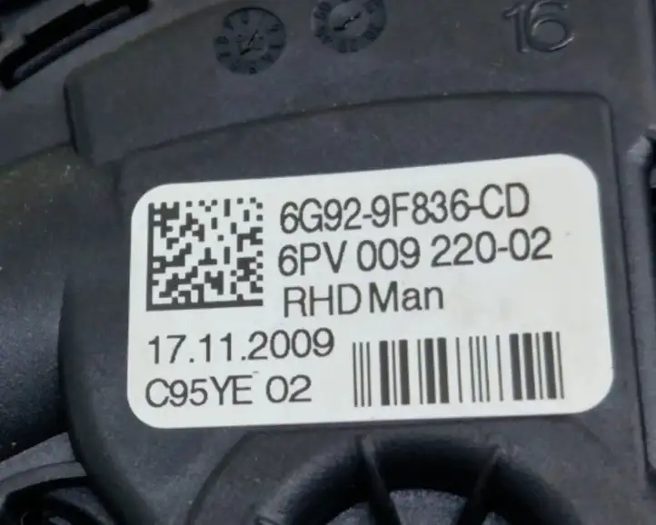 Volvo XC60 (2008 - 2013) 6G929F836CD Педаль акселератора — фото 7