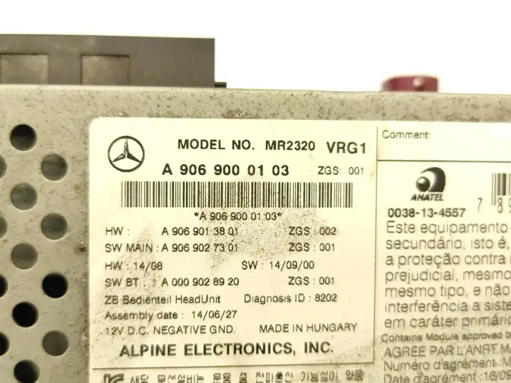 Mercedes-Benz Sprinter W906 (2006 - 2018) A9069027301 Магнитола / мультимедийная система — фото 7