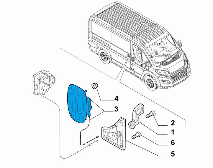 Fiat Ducato (2014 - ) 735631202 Наружная ручка раздвижной двери — фото 5
