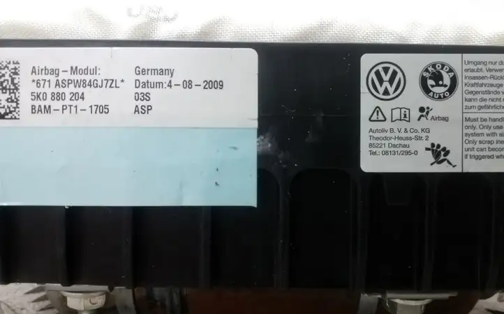 Volkswagen Tiguan (2011 - 2016) 5K0880204 Подушка безопасности пассажира — фото 2