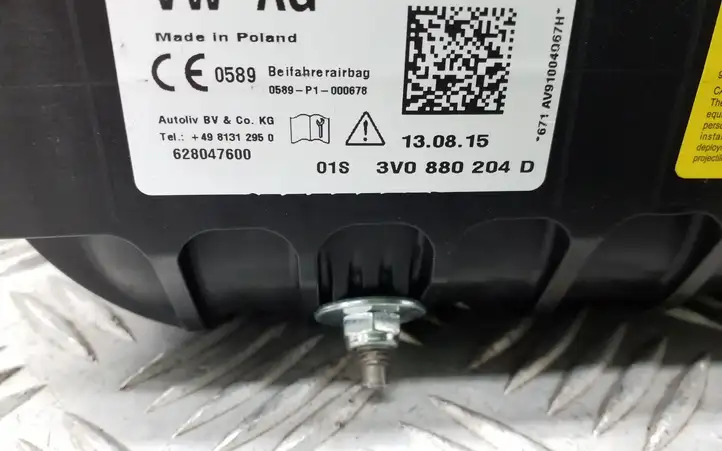 Skoda Superb B8 (3V) (2015 - 2023) 3V0880204D Подушка безопасности пассажира — фото 2