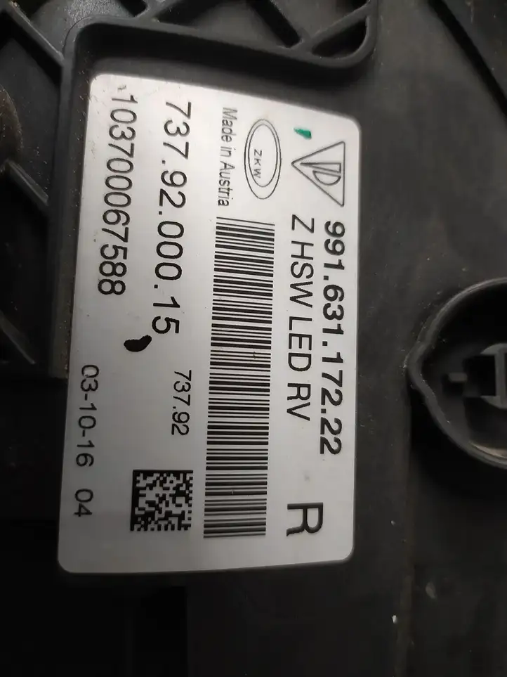 Porsche 911 991 (2011 - 2019) 99163117222 Передняя фара — фото 6