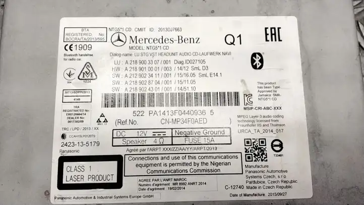 Mercedes-Benz E W212 (2009 - 2016) A2189003307 Навигационный привод CD/DVD — фото 2