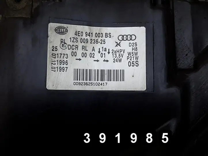 Audi A8 S8 D3 4E (2007 - 2010) 4e0941003bs Передняя фара — фото 8