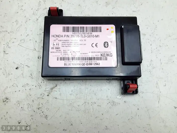 Honda Accord (2008 - 2016) 39770tl0g010m1 Bluetooth модуль — фото 4