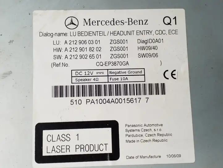 Mercedes-Benz E C207 W207 (2009 - 2017) A2129060301 Магнитола / мультимедийная система — фото 2