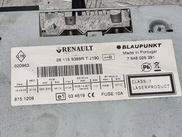 Renault Scenic III - Grand scenic III (2009 - 2016) 281159389R Магнитола / мультимедийная система — фото 9