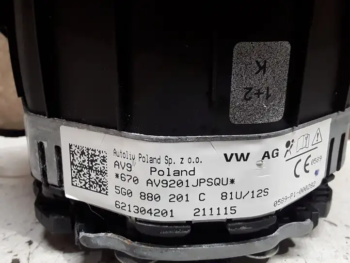 Volkswagen PASSAT B8 (2015 - ) 5G0880201C Подушка безопасности руля — фото 5