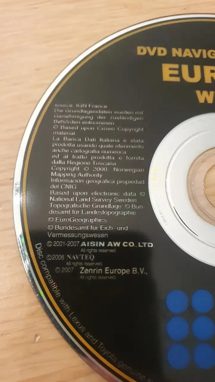 Toyota RAV 4 (XA30) (2006 - 2016) 862710W060 Навигационные карты CD/DVD — фото 4