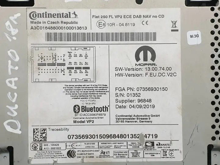Fiat Ducato (2014 - ) E810R048119 Магнитола / мультимедийная система — фото 7