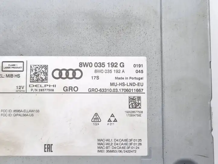 Audi A4 S4 B9 (2015 - 2019) 8W0035192G Магнитола / мультимедийная система — фото 5