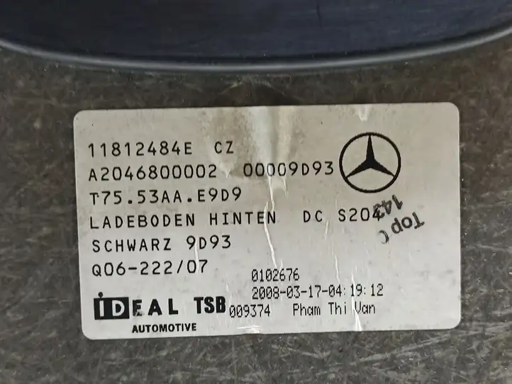Mercedes-Benz C W204 (2007 - 2014) A2046800002 Пол багажника — фото 9