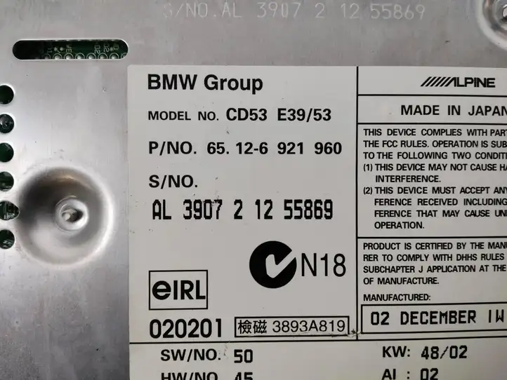 BMW 5 E39 (1996 - 2003) 6921960 Магнитола / мультимедийная система — фото 6