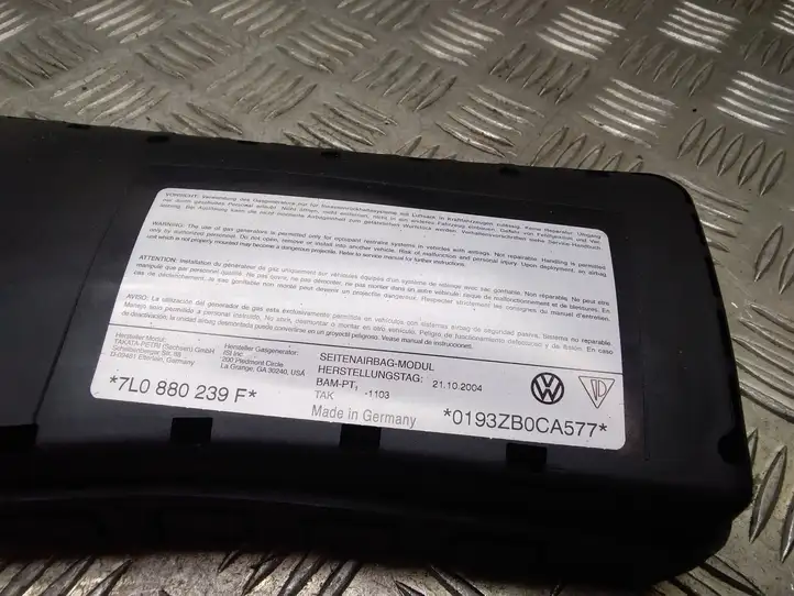 Volkswagen Touareg I (2002 - 2010) 7L0880239F Подушка безопасности сиденья — фото 2
