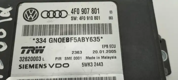 Audi A6 S6 C6 4F (2008 - 2011) 4F0907801 Блок управления стояночным тормозом — фото 4