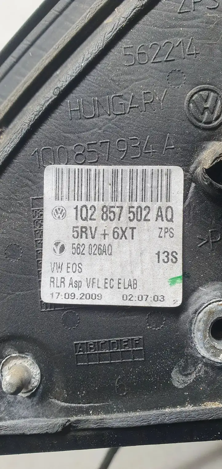 Volkswagen Eos (2010 - 2015) 1Q2857502AQ Боковое зеркало с электроприводом — фото 6