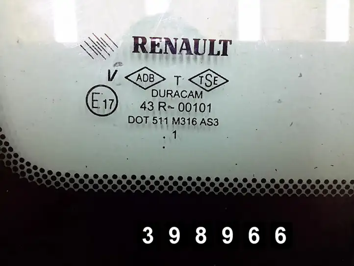 Renault Clio III (2005 - 2012) e1743r00101 Заднее боковое стекло — фото 6