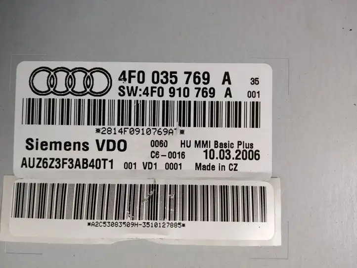 Audi A6 S6 C6 4F (2004 - 2008) 4F0035769A Магнитола / мультимедийная система — фото 5