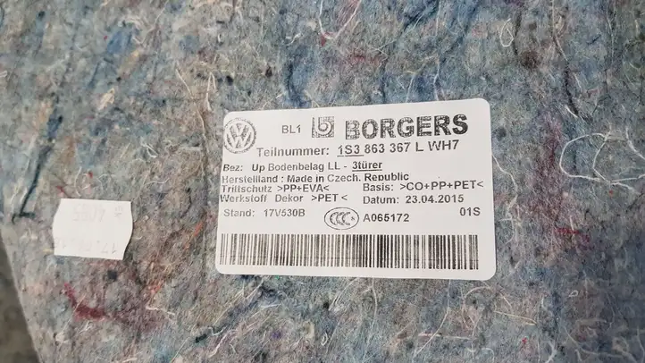 Volkswagen Up (2011 - ) 1S3863367L Ковролин салона — фото 9