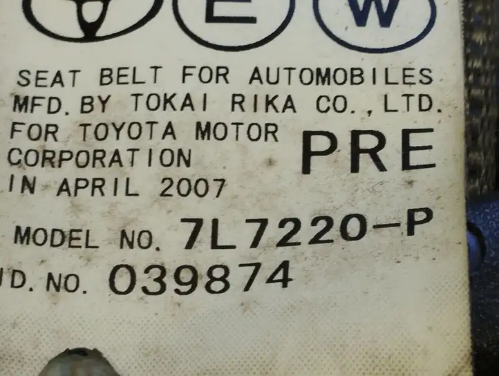 Toyota Prius (XW20) (2003 - 2009) 7L7220P Передний ремень безопасности — фото 6