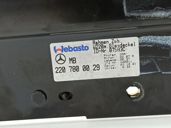 Mercedes-Benz S W220 (1998 - 2006) 2207800029 Комплект люка крыши — фото 2