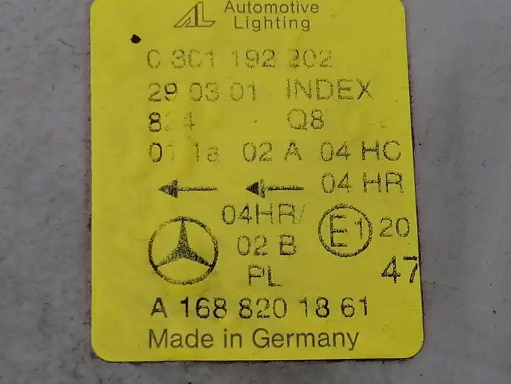 Mercedes-Benz A W168 (1997 - 2004) A1688201861 Передняя фара — фото 11