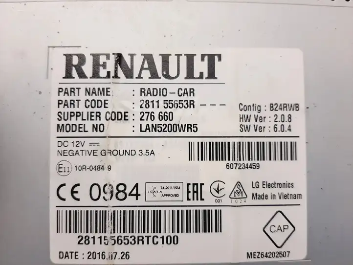 Renault Trafic III (X82) (2014 - ) 281155653R Магнитола / мультимедийная система — фото 8
