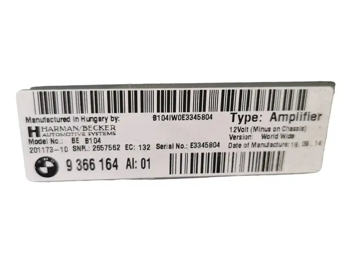 BMW 3 F30 F35 F31 (2012 - 2018) 9366164 Усилитель звука — фото 7