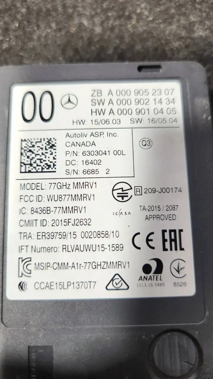 Mercedes-Benz S W222 (2013 - ) A0009052307 Радар контроля слепых зон — фото 3