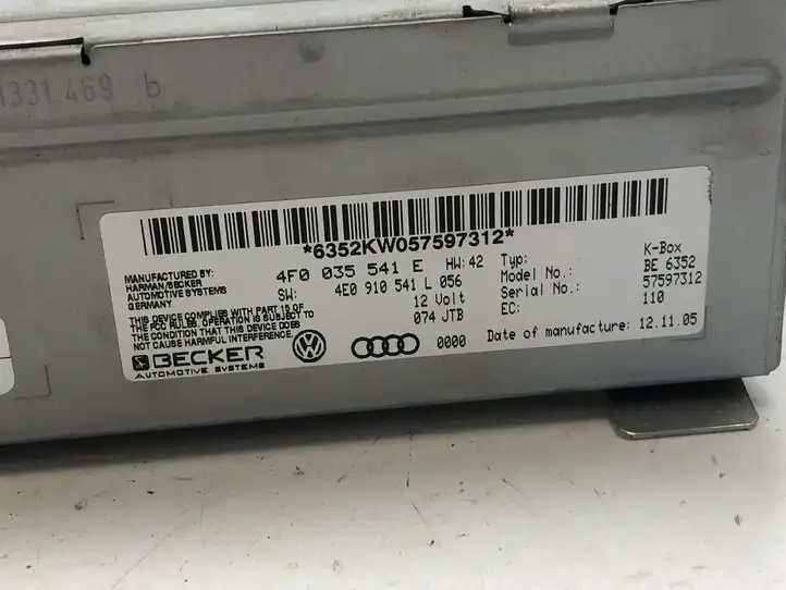 Audi A6 S6 C6 4F (2004 - 2008) 4F0035541E Магнитола / мультимедийная система — фото 2