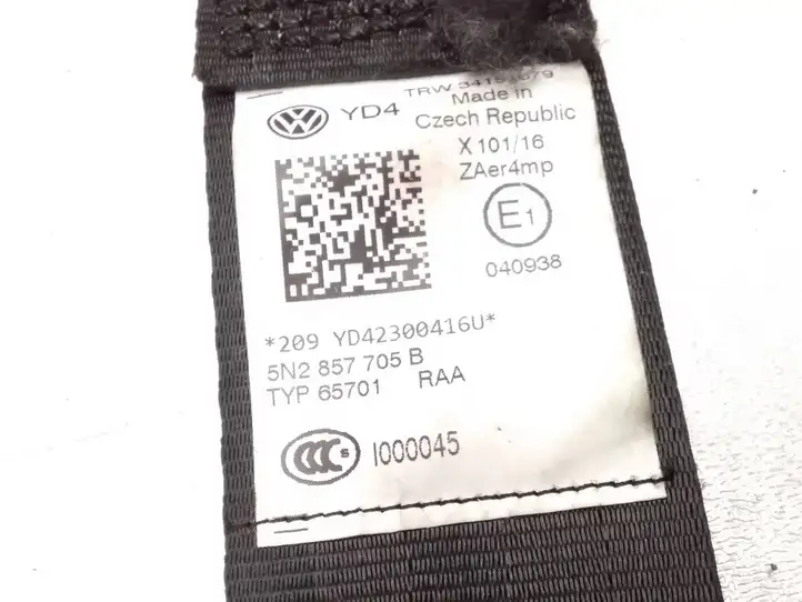 Volkswagen Tiguan (2011 - 2016) 5N2857705B Передний ремень безопасности — фото 5