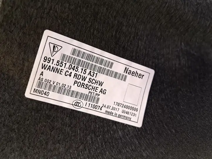 Porsche 911 991 (2011 - 2019) 99155104507A31 Пол багажника — фото 9