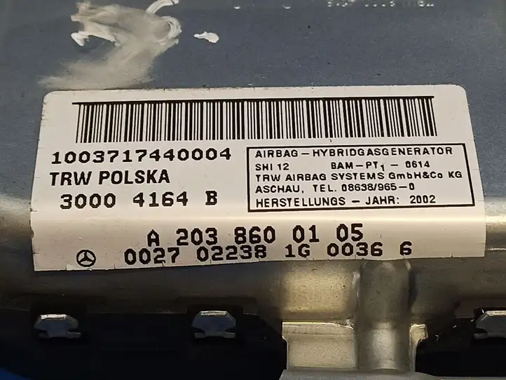 Mercedes-Benz C W203 (2000 - 2007) A2038600105 Подушка безопасности задней двери — фото 7
