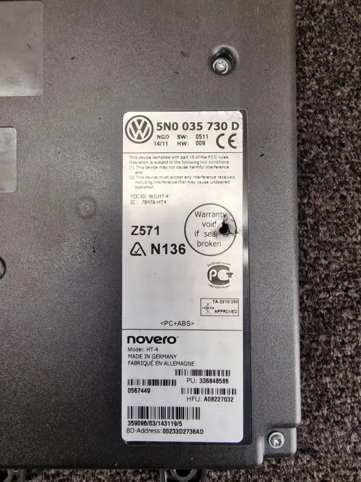 Volkswagen PASSAT B7 (2011 - 2014) 5N0035730D Bluetooth модуль — фото 2