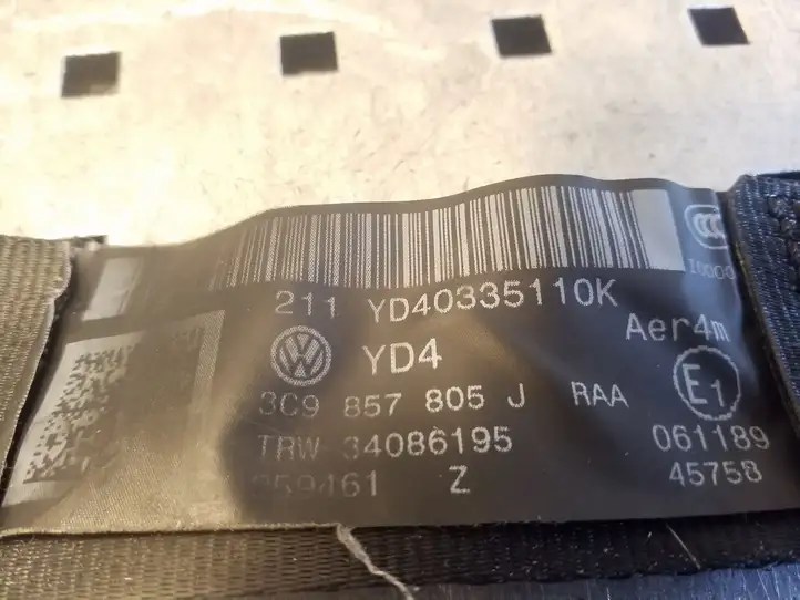 Volkswagen PASSAT B7 (2011 - 2014) 3C9857805J Задний ремень безопасности — фото 2