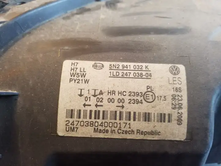 Volkswagen Tiguan (2007 - 2011) 5N2941032K Передняя фара — фото 7