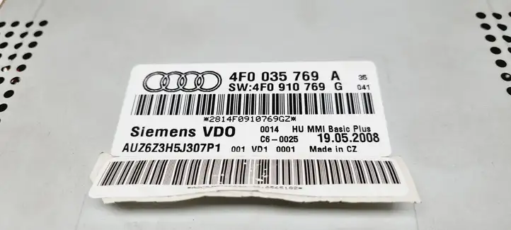 Audi A6 S6 C6 4F (2008 - 2011) 4F0035769A Магнитола / мультимедийная система — фото 6