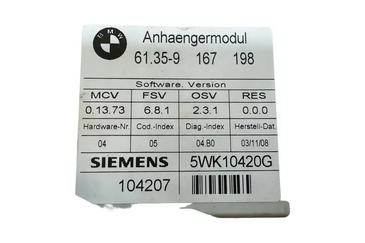 BMW 3 E90 E91 (2005 - 2012) 61359167198 Блок управления фаркопом — фото 5