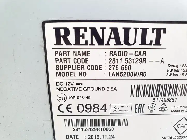 Renault Trafic III (X82) (2014 - ) 281153129R Магнитола / мультимедийная система — фото 7