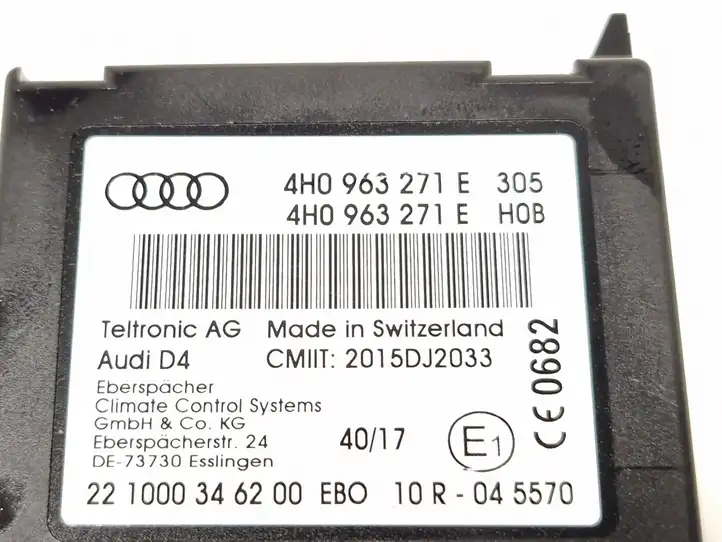 Audi A4 S4 B9 (2015 - 2019) 4H0963271E Блок управления автономным отопителем — фото 8