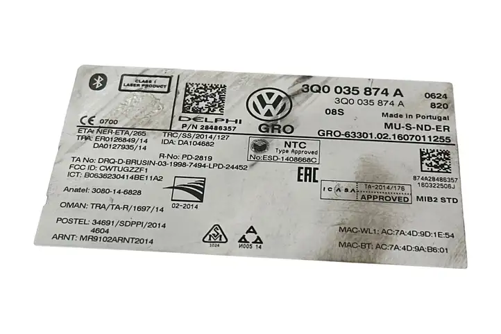 Volkswagen Tiguan (2007 - 2011) 3Q0035874A Магнитола / мультимедийная система — фото 9