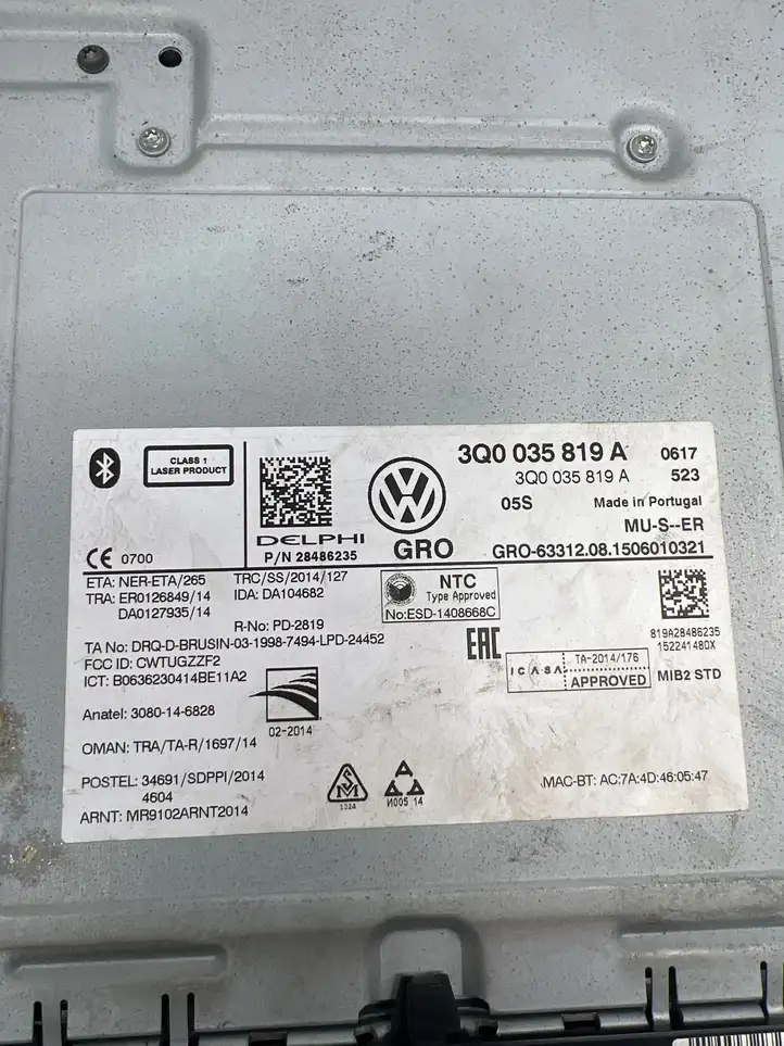 Volkswagen Golf VII (2013 - 2019) 3Q0035819A Контроллер мультимедийной системы — фото 2