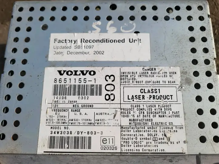 Volvo S80 (1998 - 2004) 86511551 Магнитола / мультимедийная система — фото 1